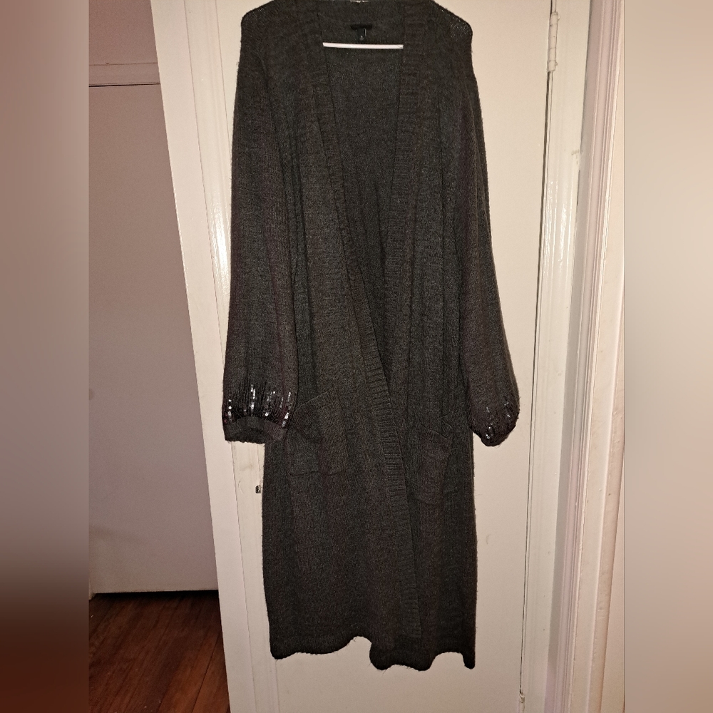 Long gray duster sweater - Picture 1 of 1
